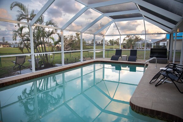 Outdoor pool, a heated pool