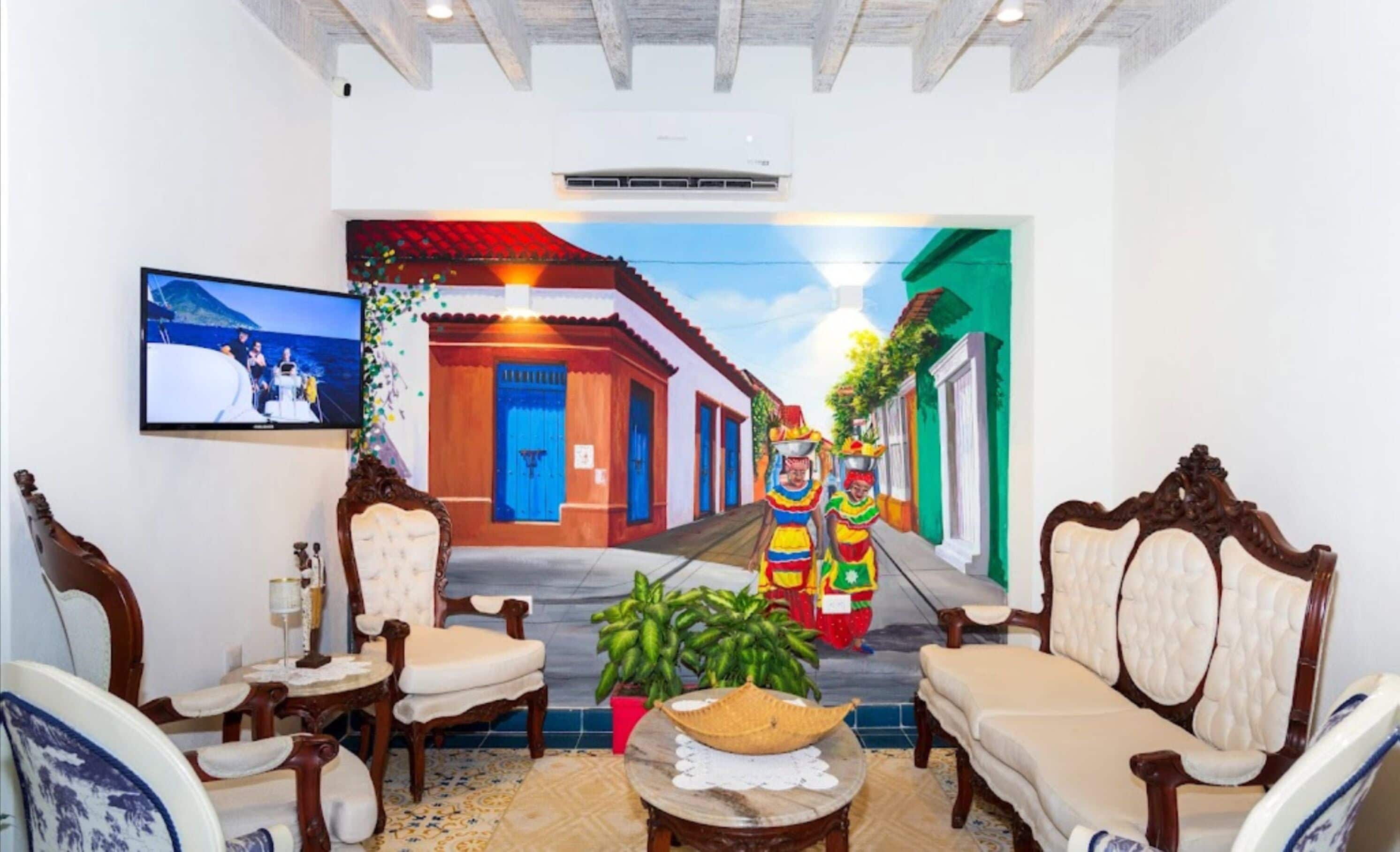 Área de estar no saguão