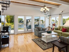 TV, fireplace - All Decked Out | Breath-taking Riverfront Home with Unrivaled Lake Views (South Haven)