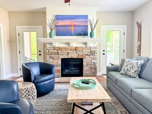 TV, fireplace, DVD player