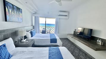 Superior Room, 2 Double Beds, Balcony, Ocean View | Premium bedding, iron/ironing board, free WiFi, bed sheets