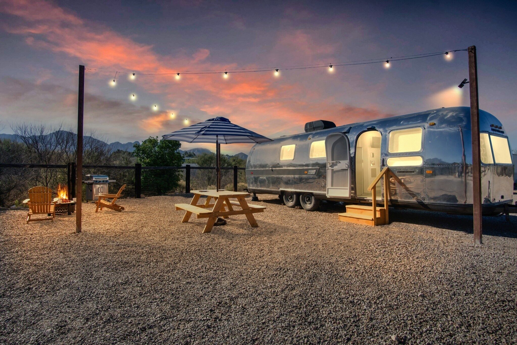 Vintage Airstream near the Catalina Mountains by RedAwning