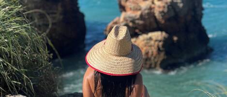 ビーチの近く、サンラウンジャー、ビーチタオル