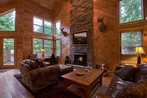 TV, fireplace, DVD player