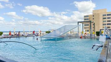 2 outdoor pools, open 9:00 AM to 7:00 PM, cabanas (surcharge)