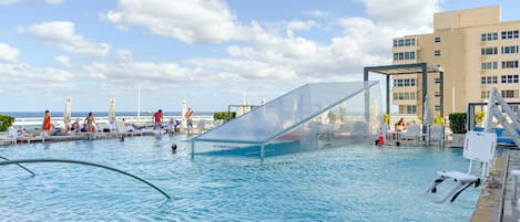 2 outdoor pools, open 9:00 AM to 7:00 PM, cabanas (surcharge)