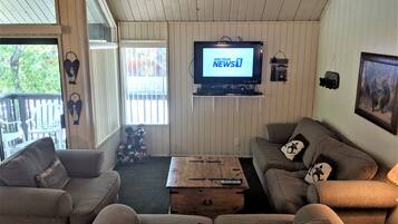 TV, fireplace, DVD player