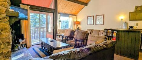 Televisión, chimenea y reproductor de DVD