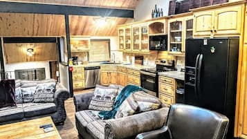 TV, fireplace, DVD player, foosball