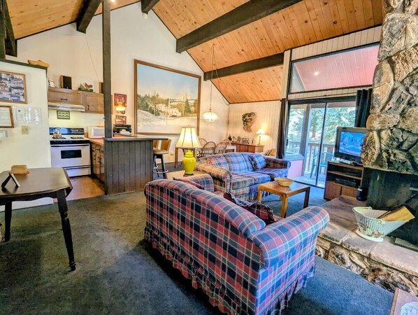 TV, fireplace, DVD player