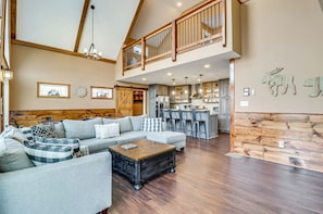 Smart TV, fireplace, video games, DVD player