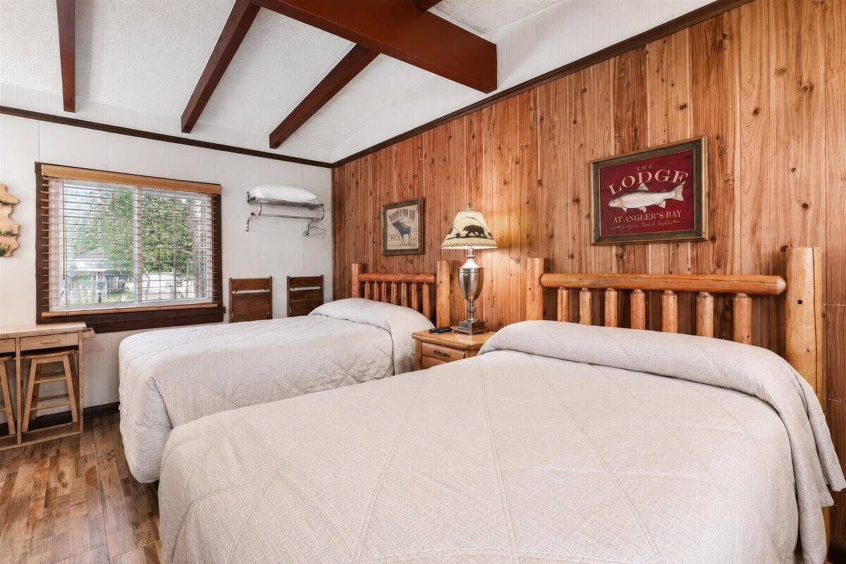 Premium Room, 2 Double Beds, Lake View | Premium bedding, down comforters, memory foam beds, desk