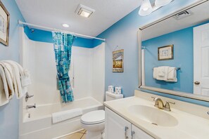 Free toiletries, hair dryer, towels