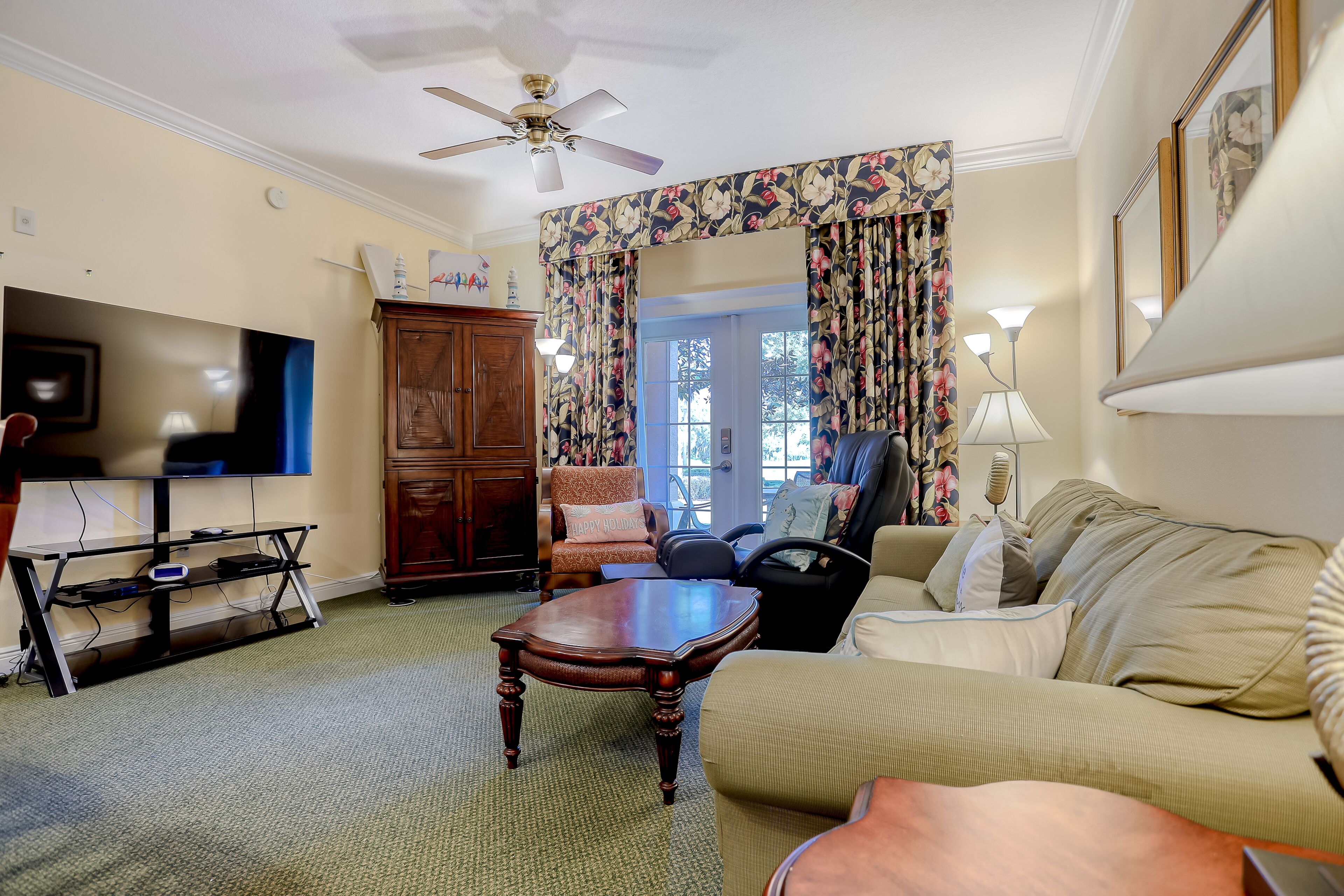 Classic golf-front condo with WiFi, central AC, private w/d, and shared pool