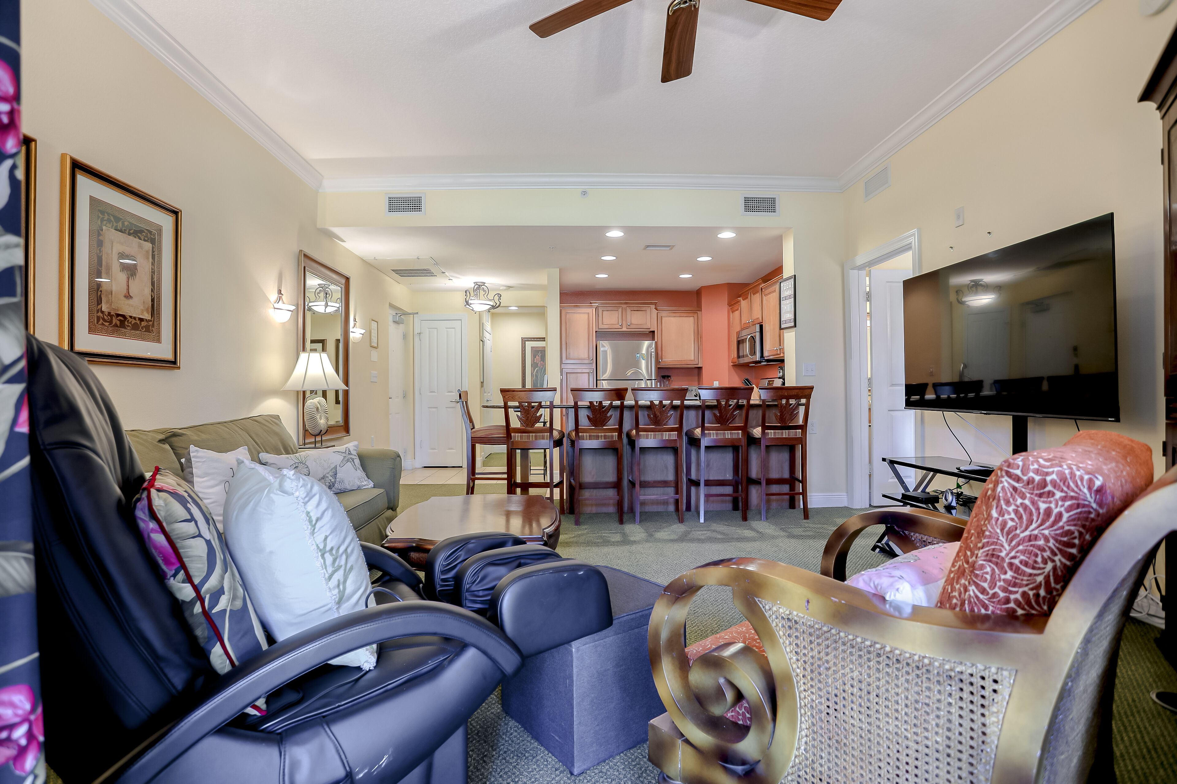 Classic golf-front condo with WiFi, central AC, private w/d, and shared pool