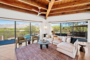 Smart TV, fireplace, computer monitors - Casa Chakras: 360 Views, Pool & Firepit (Tucson)
