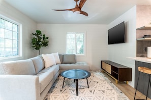 Bungalow, Multiple Bedrooms | Living area | 44-inch Smart TV with digital channels, TV