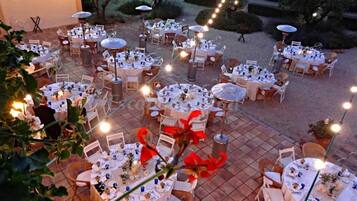 Outdoor banquet area