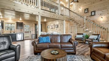 Smart TV, fireplace, video games, foosball