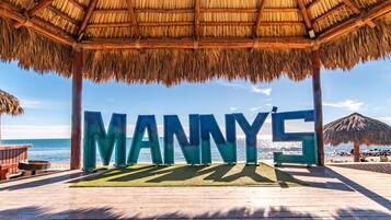 Sun loungers, beach towels