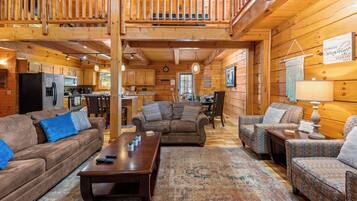 Smart TV, fireplace, video games, DVD player