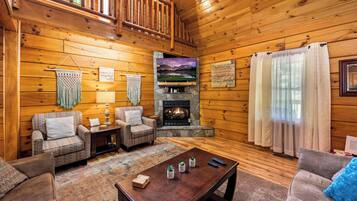 Smart TV, chimenea, videojuegos y reproductor de DVD