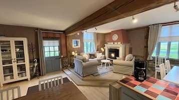 TV connectée, cheminée, chaßne hi-fi