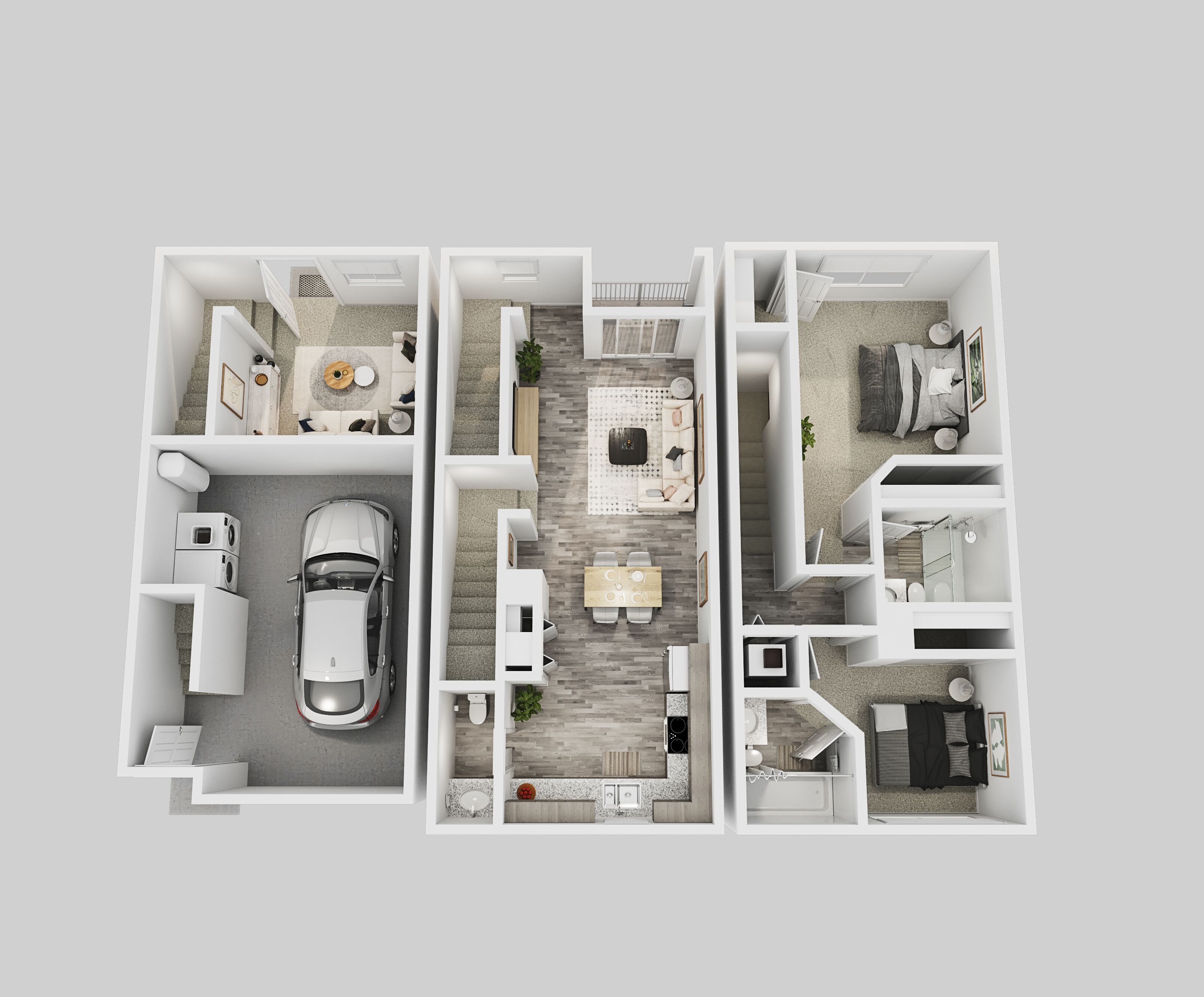 Spacious 3-Story, 2 Bedroom 2.5 Bathroom Townhome