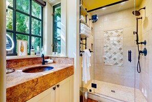 Hair dryer, towels