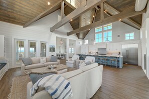 TV, foosball, stereo