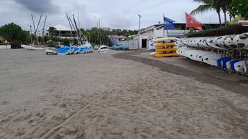 Beach nearby, sun loungers