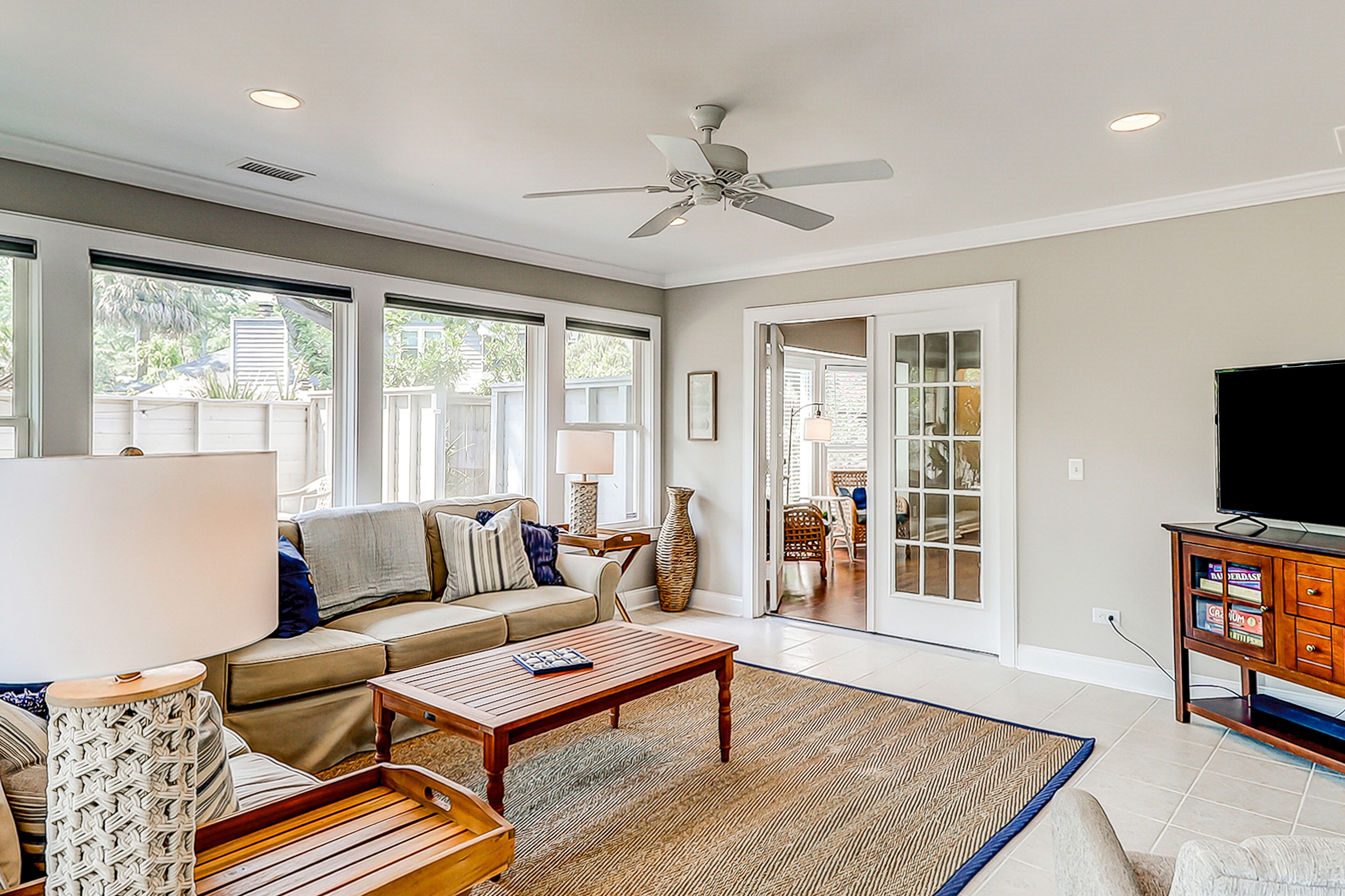 Coastal cottage near shops & dining in old village with dog-friendly yard