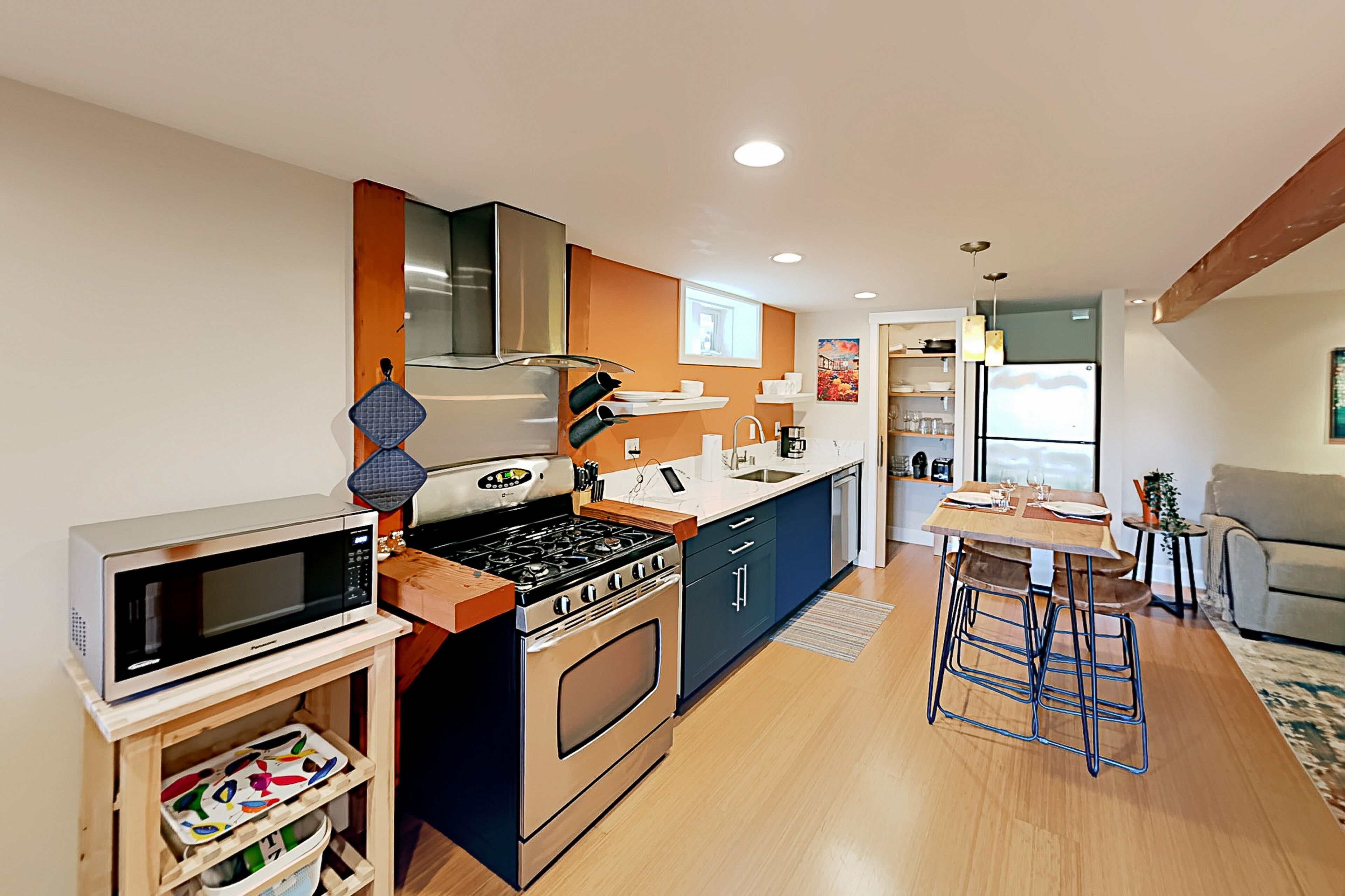 Sunlit lower-level Craftsman home with patio & garden - walkable to everything