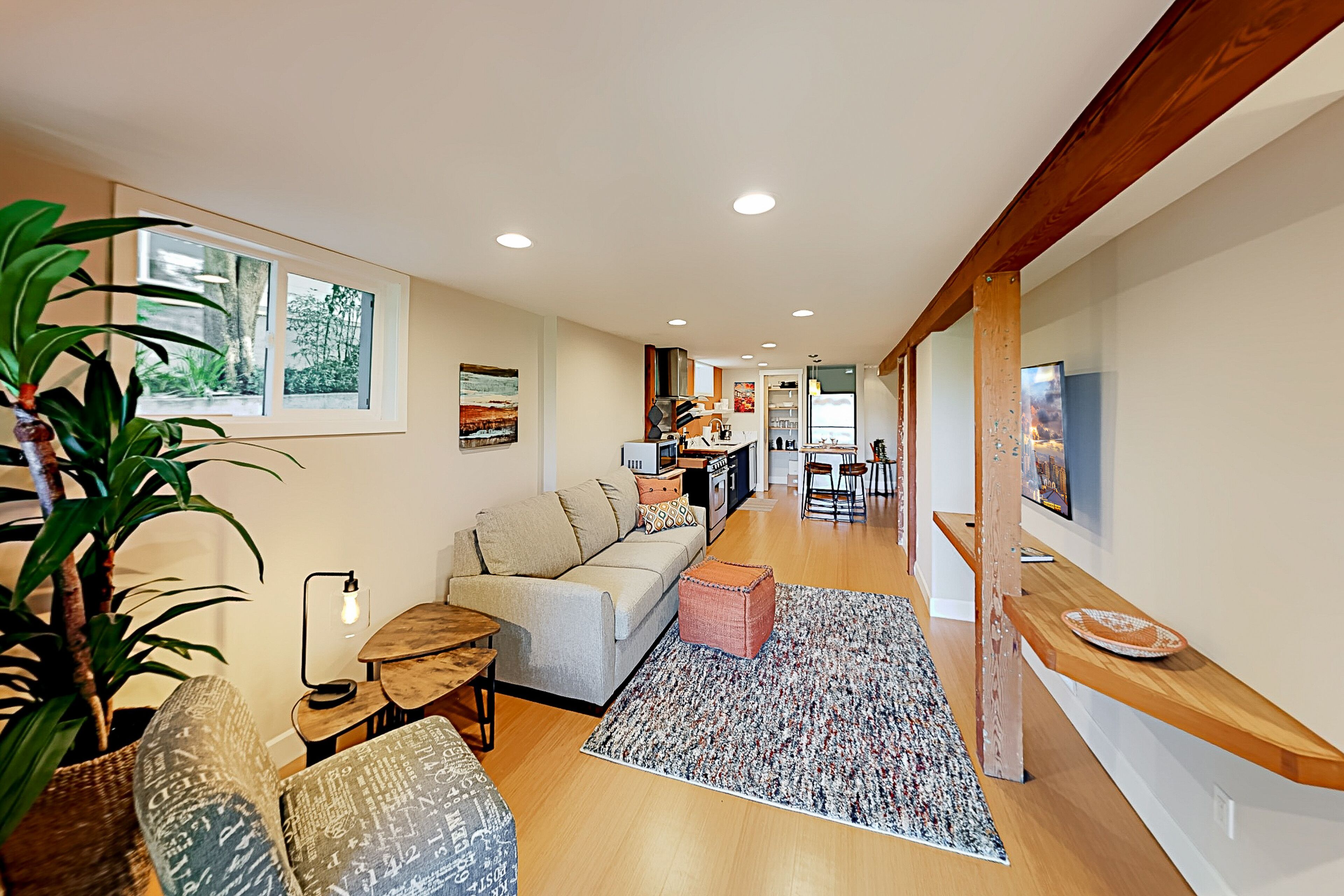 Sunlit lower-level Craftsman home with patio & garden - walkable to everything