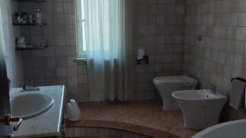Dusche, Haartrockner, Bidet, Toilettenpapier