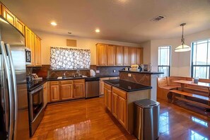 Fridge, microwave, oven, stovetop - Hill Country Beauty in Red | Beautiful Large Home! Very Spacious! (Cedar Park)