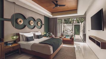 Villa | Bar mini, peti besi dalam bilik, meja, seterika/papan seterika