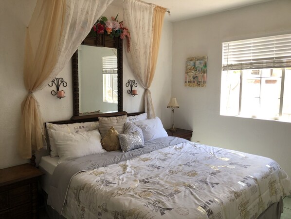 Apartament romàntic, 1 dormitori | Llençols de cotó egipci i roba de llit d'alta qualitat