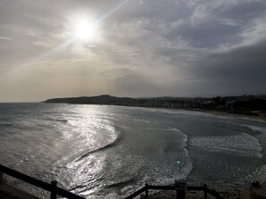 On the beach, sun-loungers, beach towels - Resting by the beach (Torredembarra)