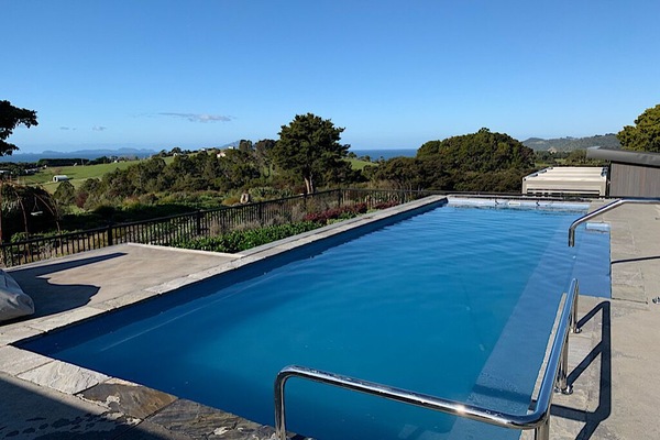 12 m shared salt water pool (heated Oct to April)