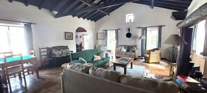 Smart TV, fireplace, video games, table football