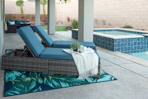Outdoor pool, a heated pool - Resort-Style Stay: Private Pool, Spa & Game Room Near Golf & Casinos! (Mesquite)