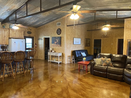 Interior. Hoegger’s Rustic Retreat is in the country with lots of wildlife & room to roam!