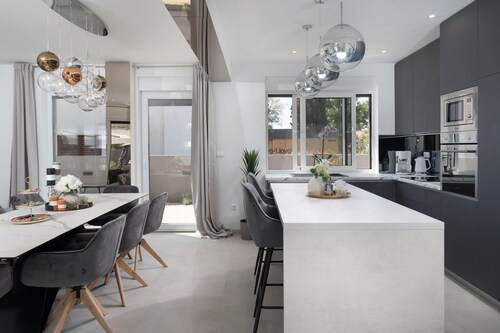 modern villa in a quiet location with a large garden