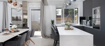 modern villa in a quiet location with a large garden