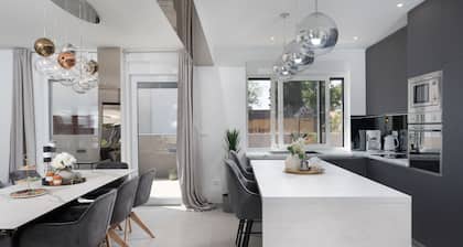 modern villa in a quiet location with a large garden