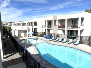 Outdoor pool, a heated pool