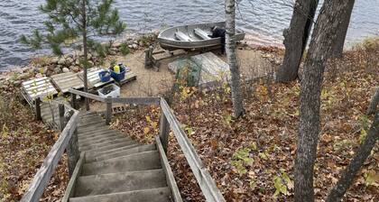 Fishing cabin in the pines! 50 acres of lakeshore & forest
Hear the loons call.