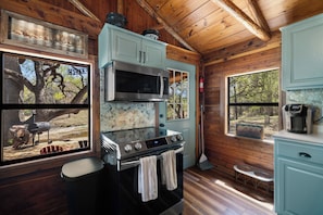 Fridge, microwave, stovetop, dishwasher