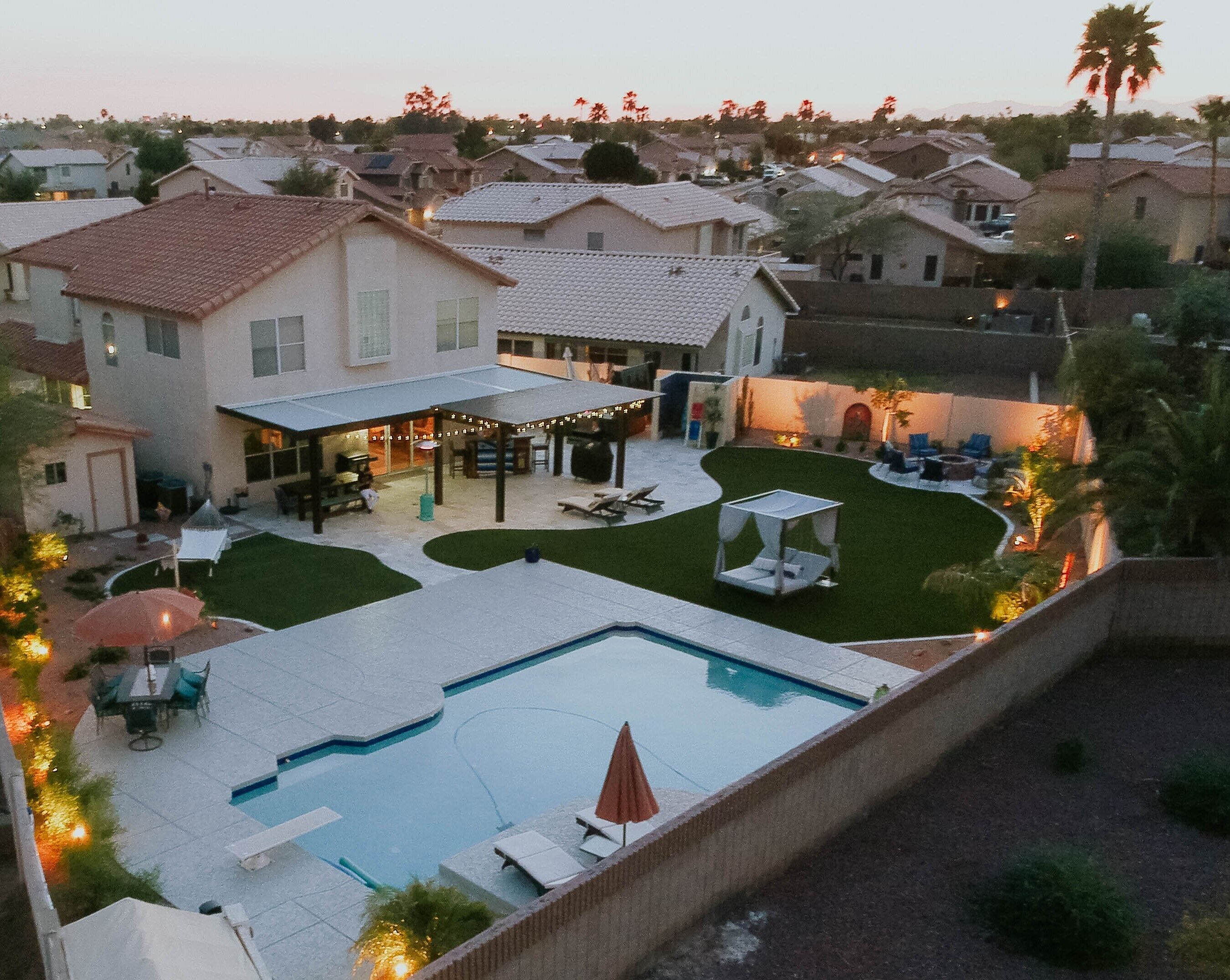 Relax in private heated hot tub or just bask in the sun by the pool.
